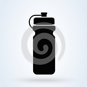 Sports water bottle icon. plastic bottle in simple style. vector illustration