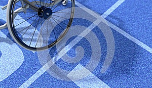 Sports Wheelchair On Athletics Track