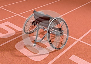 Sports Wheelchair On Athletics Track