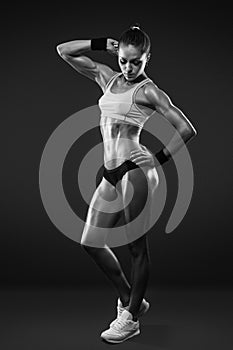 Sports woman portrait wearing sportswear with clipping path