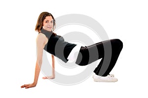 Sports woman stretching
