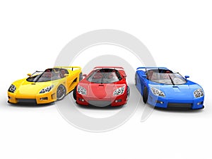Sportscars - base colors - top view photo