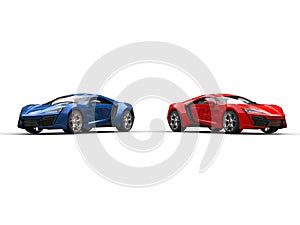 Sportscars on white background