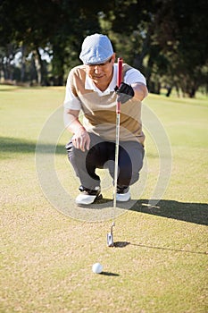 Sportsman analysing the field