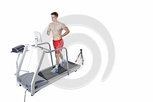 Sportsman doing Performance Assessment with Treadmill