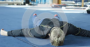 Sportsman doing plank hold