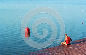 The sportsman has a rest