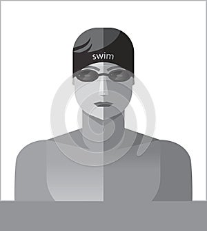 Sportsman icon swimming