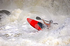 Sportsman on red boat photo