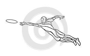 Sportsman throwing frisbee. Vector illustration