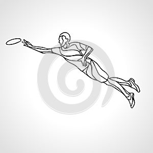 Sportsman throwing frisbee. Vector illustration