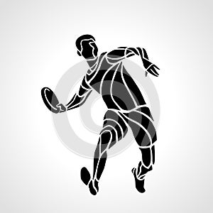 Sportsman throwing frisbee. Vector illustration photo
