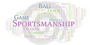 Sportsmanship word cloud.