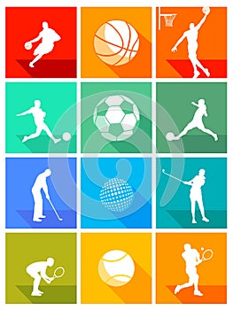 Sportsmen and sports balls