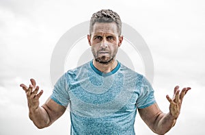 Sportswear fashion. muscular male with beard. man isolated on white. sportsman with athletic body. coach in fitness gym