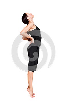 Sportswoman doing stretch exercise