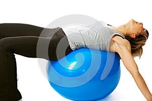 Sportswoman having fun with a Fitness Ball