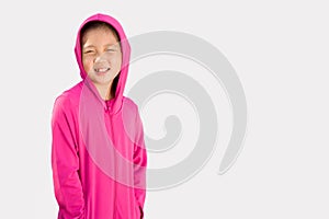 Sporty Concept Illustrated by Asian Child in Sweater Isolated on White