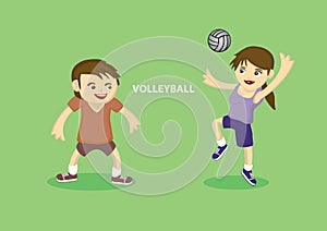 Sporty Couple playing volleyball