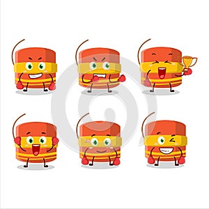 A sporty cylindrical firecracker boxing athlete cartoon mascot design