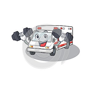 Sporty Fitness exercise ambulance the using barbells