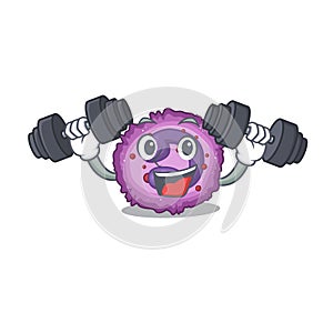 Sporty Fitness exercise eosinophil cell using barbells