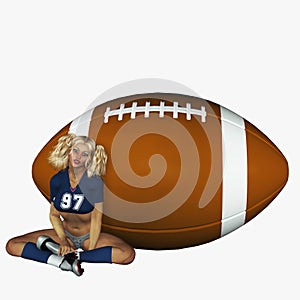 Sporty Girl and Football