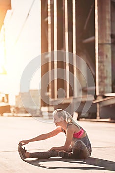 Sporty girl on street