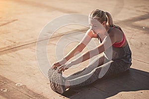 Sporty girl on street