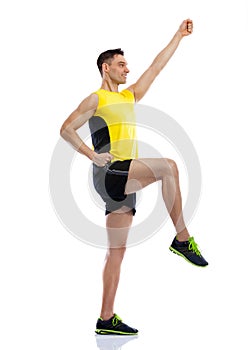 Sporty man doing exercise