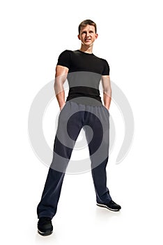 Sporty man standing
