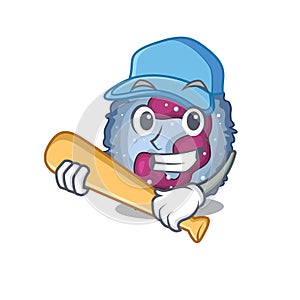 Sporty neutrophil cell cartoon character design with baseball
