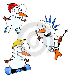 Sporty snowmen