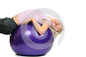 Sporty woman with flexy bal