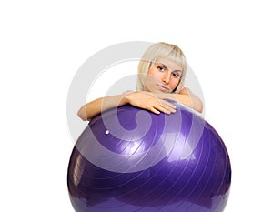 Sporty woman with flexy ball