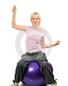 Sporty woman with flexy ball