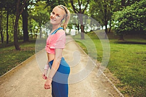 Sporty woman in a park