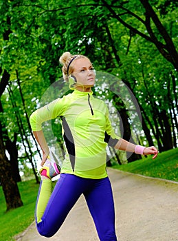 Sporty woman in a park