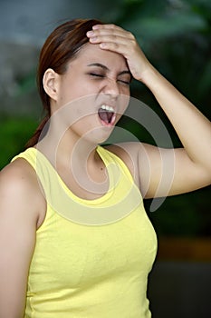 Sporty Woman And Stress Wearing Tshirt