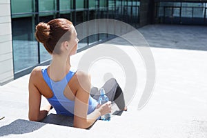 Sporty woman training outdoor. Sport and health concept.