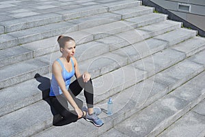 Sporty woman training outdoor. Sport and health concept.