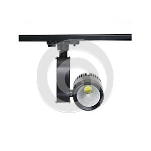 Spot ceiling led light interior lamp isolated on white background. Tracking lamp new technology for Smart and ECO City
