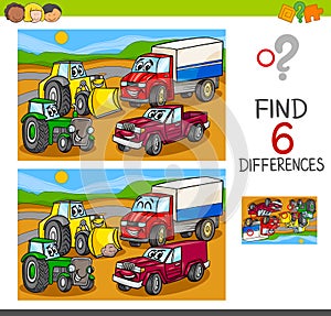 Spot the differences with cars and vehicles