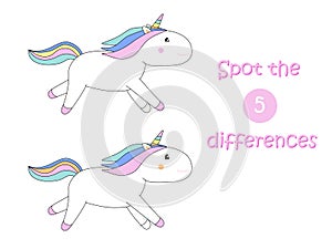 Spot the differences child educational game