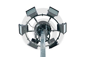 Spot light with pole isolated on white