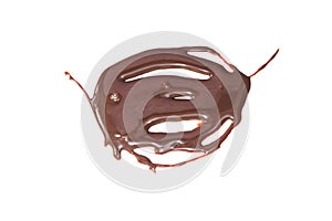 Spot, splashes of liquid chocolate, cocoa with milk on a white background