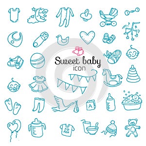 Spotless series | Hand drawn Baby,Toy icon set photo