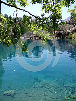 Spotlessly clean small lake around Kahramanmaras Turkey