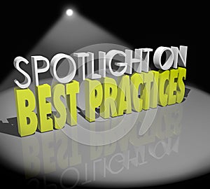 Spotlight on Best Practices Words Great Concepts Successful Idea