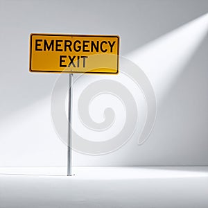 Spotlight on an Emergency Exit Sign